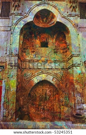 Original Oil Painting Of Old Arabic Architecture Stock Photo 53245351 ...