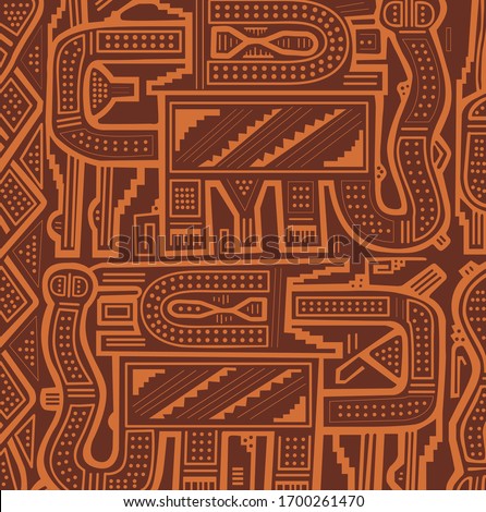 Geometric abstract vector from Chimu an ancient Peruvian culture. Pre-Columbian art pattern from Chimu textiles. Pre inca historic period.