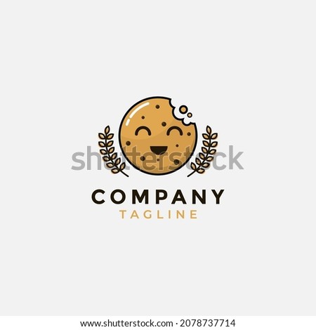 The cookie mascot logo with a smiling face is fun to use in the pastry field