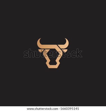 Bull, Cow, Angus, Cattle Head Vector Icon Logo Template