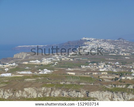 Fira capital of the Greek Aegean island Santorini