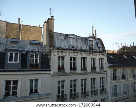 City view from Notre Dame de Paris church in Paris France