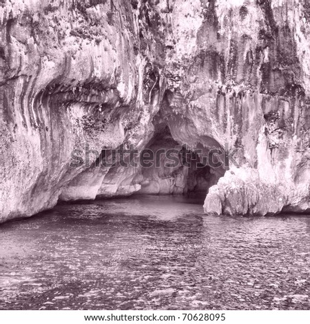 The Neptune Grotto cave (Grotta di Nettuno) in Alghero, Sardinia - high dynamic range HDR