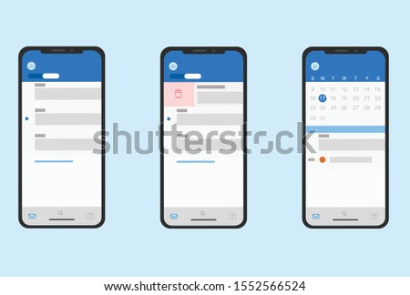 Mobile phone email vector flat design eps10.