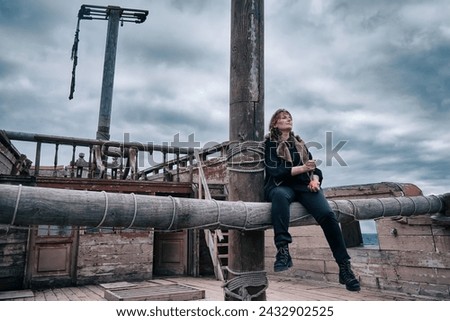 Similar – Image, Stock Photo Woman holding a rogue star-shaped cookie