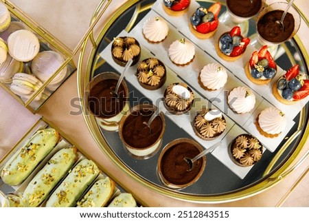 Similar – Image, Stock Photo Stack of fresh macaroons on table