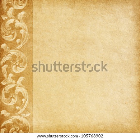 Old Worn Paper With Floral Border. Stock Photo 105768902 : Shutterstock