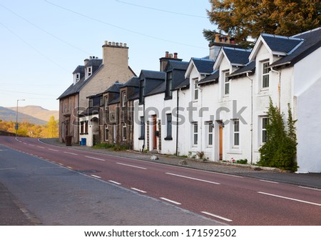 Evening in Strathyre, Scotland, UK.  Strathyre  is a district and settlement in the Stirling local government district of Scotland.