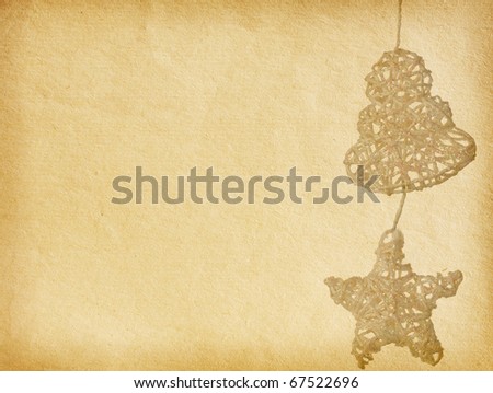 vintage  paper textures.   Decoration for Christmas tree