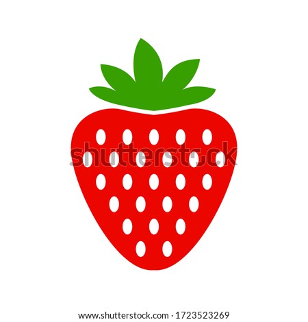 strawberry icon vector isolated on white background. Garden strawberry fruit or strawberries flat color vector icon for food apps and websites