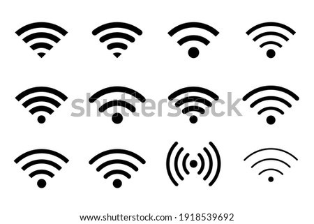 Wifi Signal Icon. Wifi Signal Symbol. Free WiFi black color network symbol for public zon or mobile interface.