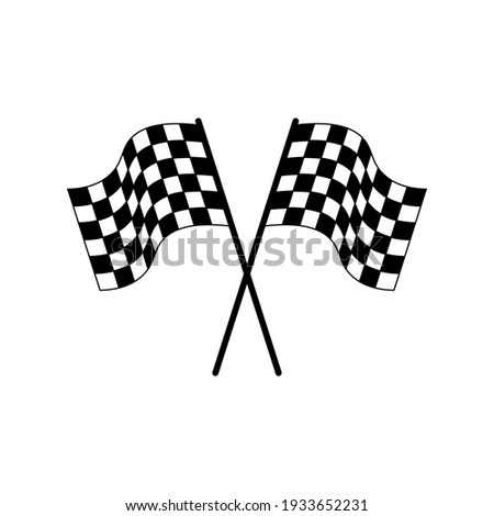 Race Flag Symbol Icon Vector Illustration. Checkered flag icon.