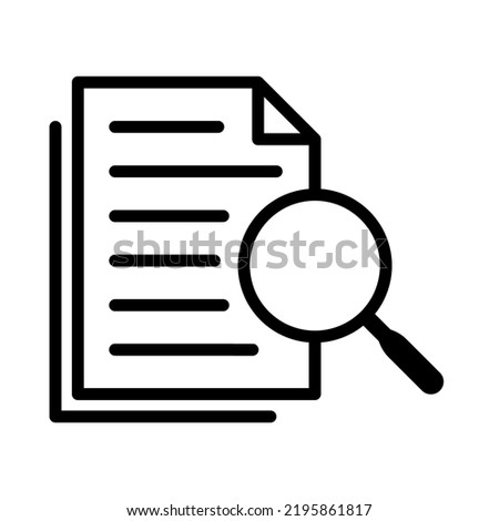 Case study icon. Looking for a work icon. Searching document icon.