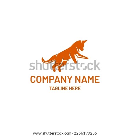 Fox Den logo design icon. Fox Den logo design inspiration. Fox animal logo design template. Animal symbol logotype. Fox symbol silhouette.