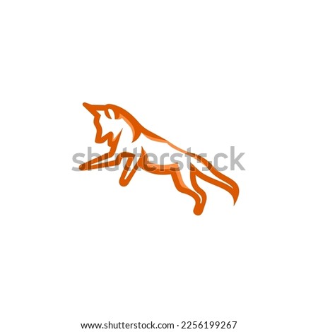 Fox Den logo design icon. Fox Den logo design inspiration. Fox animal logo design template. Animal symbol logotype. Fox symbol silhouette.
