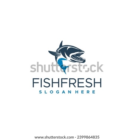 Attractive Barracuda Fish Vector Logo Design Drawing Fishing Illustration