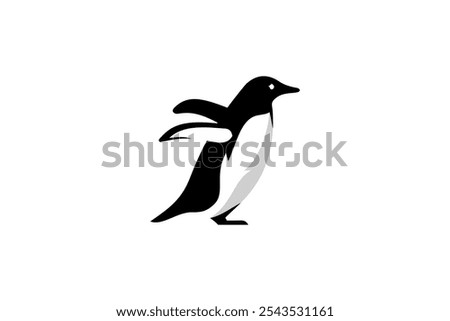 Antartica Black Penguin Graphic Logo Design 