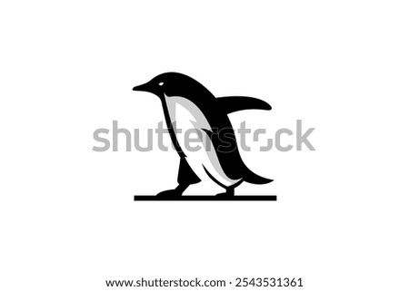 Antartica Black Penguin Graphic Logo Design 