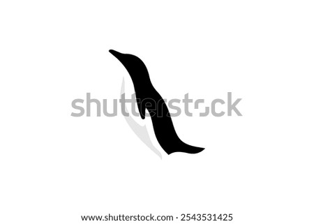 Antartica Black Penguin Graphic Logo Design 