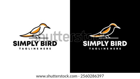 Beautiful Outline Sterna Bird Animal Logotype Nature Wildlife