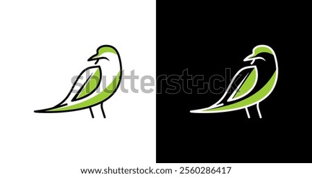 Beautiful Outline Sterna Bird Animal Logotype Nature Wildlife