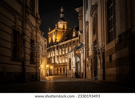 Similar – Image, Stock Photo Wroclaw city at night, aerial view