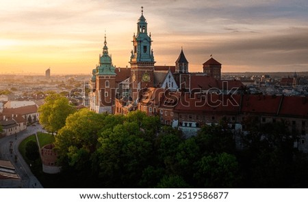 Similar – Image, Stock Photo Belfry of the church Santa Ana, framed by palm trees at sunset, Merida, Yucatan, Mexico