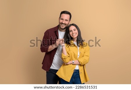 Image, Stock Photo young affectionate couple in the street