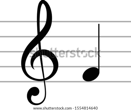 vector illustration of music G clef with note F or FA on staff lines Stock fotó © 