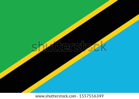 Vector illustration of Flag of Tanzania on white background