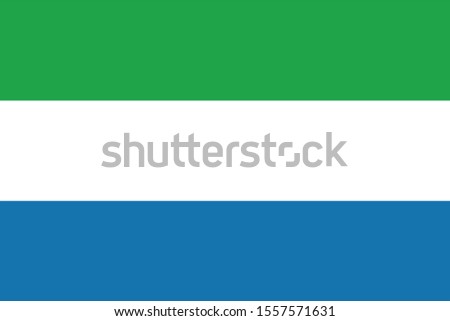 Vector illustration of Flag of Sierra Leone on white background