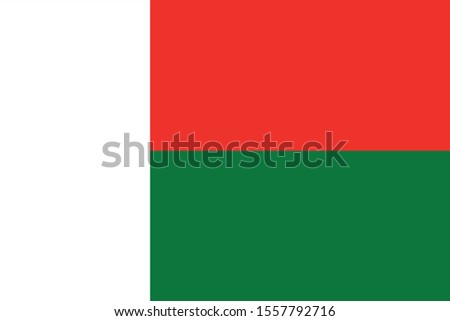 Vector illustration of Flag of Madagascar on white background