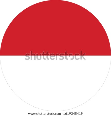 vector illustration of Circle flag of Monaco on white background