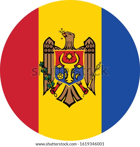 vector illustration of Circle flag of Moldova on white background