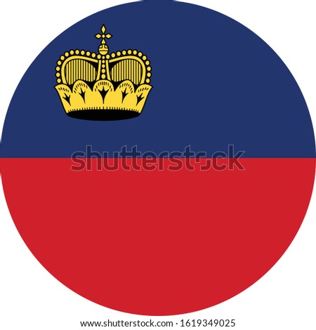 vector illustration of Circle flag of Liechtenstein on white background