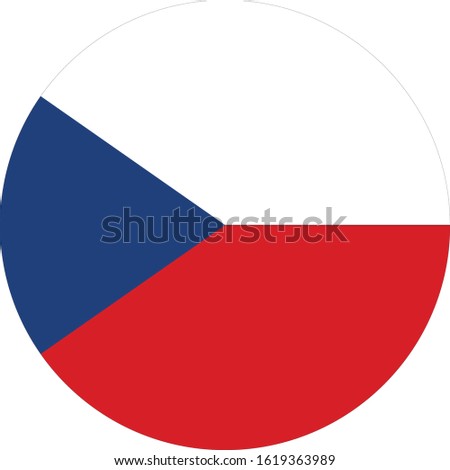 vector illustration of Circle flag of Czech Republic on white background