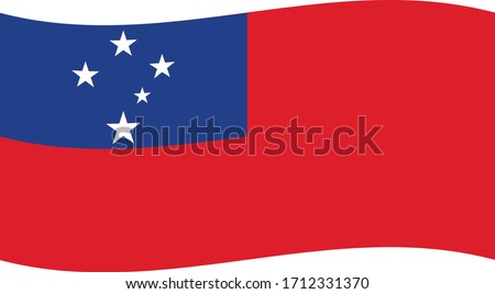 vector illustration of Wave flag of Samoa