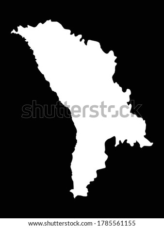 vector illustration of White Map of Moldova on Black background