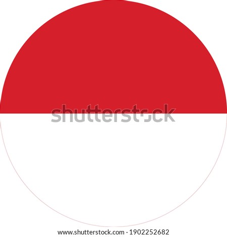 vector illustration of Circle flag of Indonesia