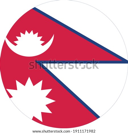 vector illustration of Circle flag of Nepal