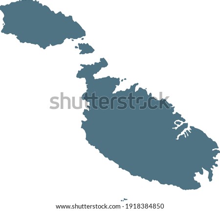 vector illustration of Blue map of Malta