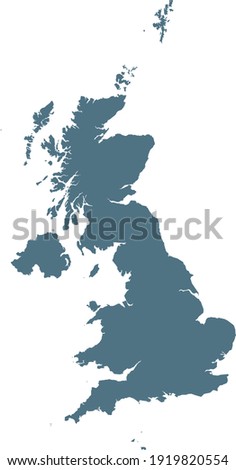 vector illustration of Blue map of United Kingdom