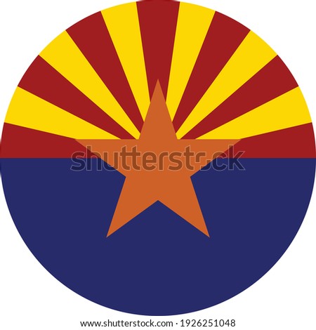 vector illustration of Circle state flag of US federal state of Arizona