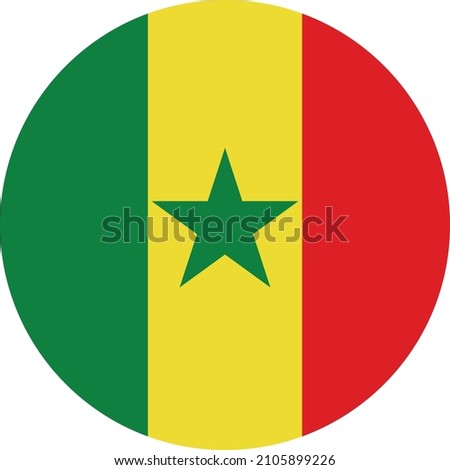 Circular national flag of Senegal