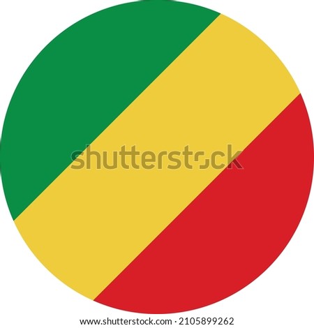 Circular national flag of Republic of the Congo