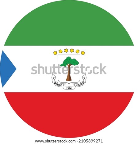 Circular national flag of Equatorial Guinea