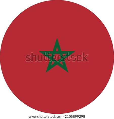 Circular national flag of Morocco