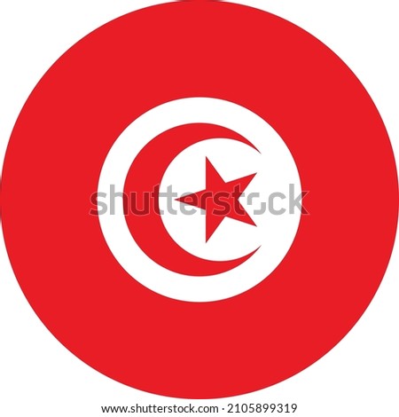 Circular national flag of Tunisia