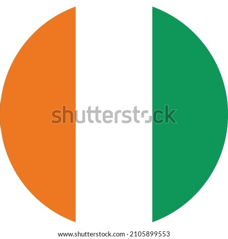 Circular national flag of Ivory Coast