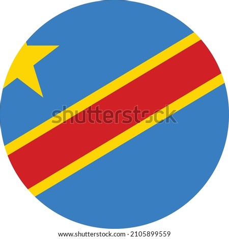 Circular national flag of Democratic Republic of Congo